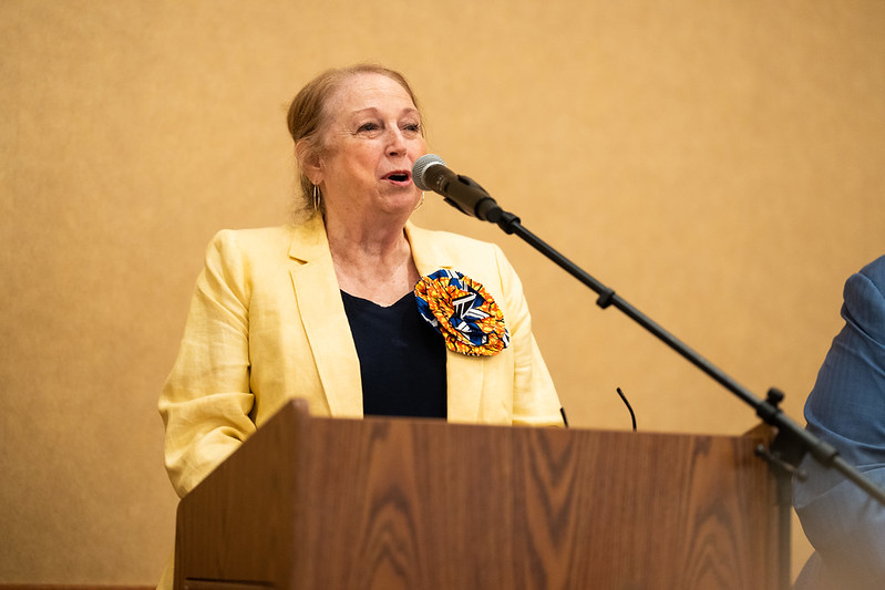 First Lady Cathy Justice speaking at CIS Summer Institute