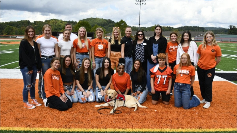 Students and Staff of Elkins High School with Tora