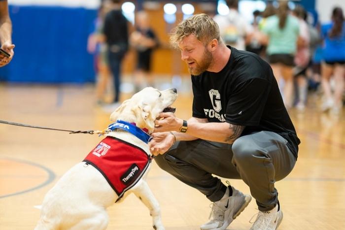 Jasper with Student