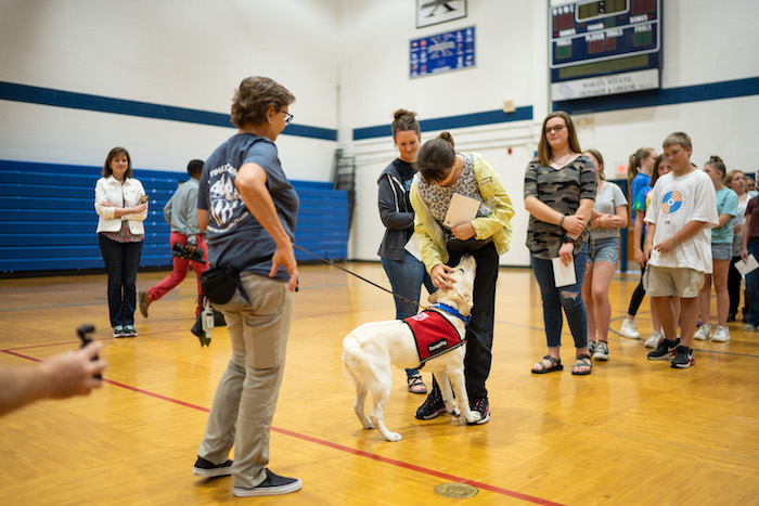 Jasper meeting students